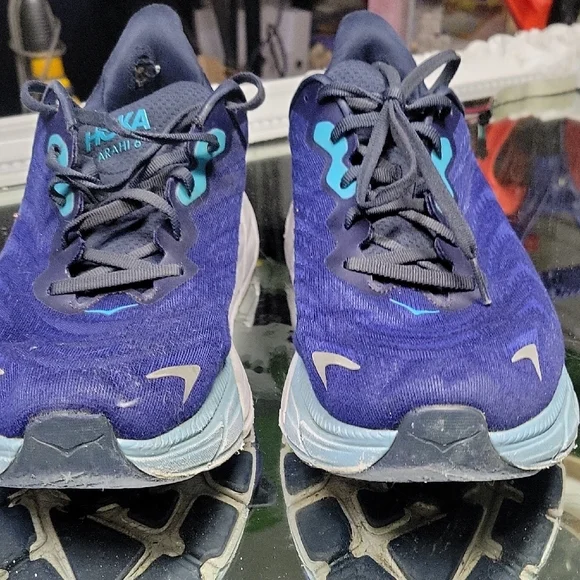 Mens 12D men's Hoka Arahi 6 running shoes in the "Outer Space/Bellwether Blue - Picture 3 of 9